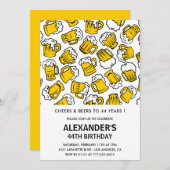 Hommes 44e anniversaire invitations Cheers et bièr (Devant / Derrière)