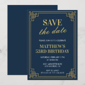 Hommes 53e anniversaire invitations Enregistrer la (Devant / Derrière)