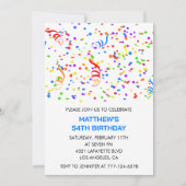 Hommes 54e anniversaire invitations Rainbow Confet (Devant)