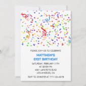 Hommes 61e anniversaire invitations Rainbow Confet (Devant)