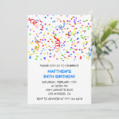 Hommes 84e anniversaire invitations Rainbow Confet (Debout devant)