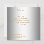 Hommes Anniversaire Fête Invitation Argent (Dos)