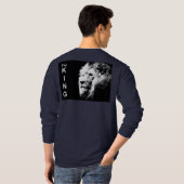 Hommes Base Long Sleeve TShirts Marine Blue Lion (Dos entier)
