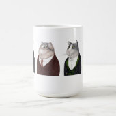HOMMES CHATS Grande Tasse Blanche (Centre)