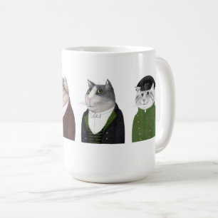 HOMMES CHATS Grande Tasse Blanche