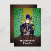 Hommes Chauves - Cartes d'invitation pour célibata (Devant / Derrière)