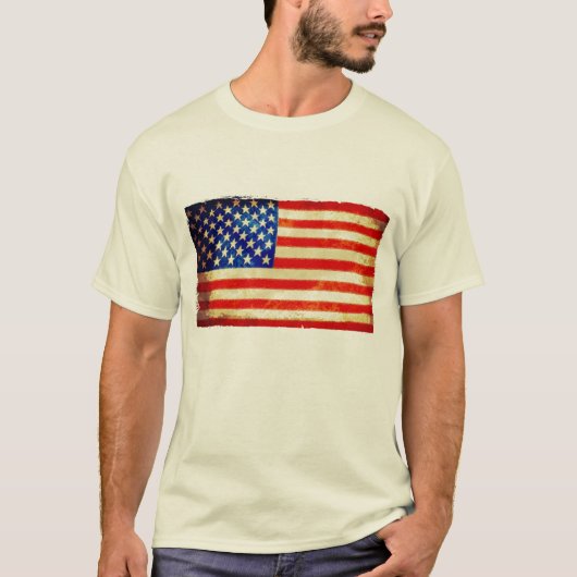 Hommes de T-shirt de drapeau américain (Devant)