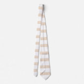Hommes Designer Cravate Beige & White Stripe (Dos)