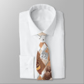 Hommes Designer Cravate Chocolat Chaud Marshmallow (Attaché)