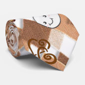 Hommes Designer Cravate Chocolat Chaud Marshmallow (Roulé)