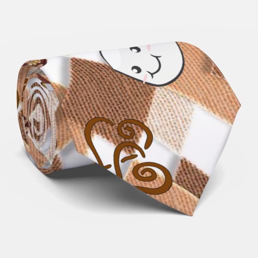 Hommes Designer Cravate Chocolat Chaud Marshmallow (Roulé)