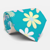 Hommes Designer Cravate Floral Blue (Roulé)