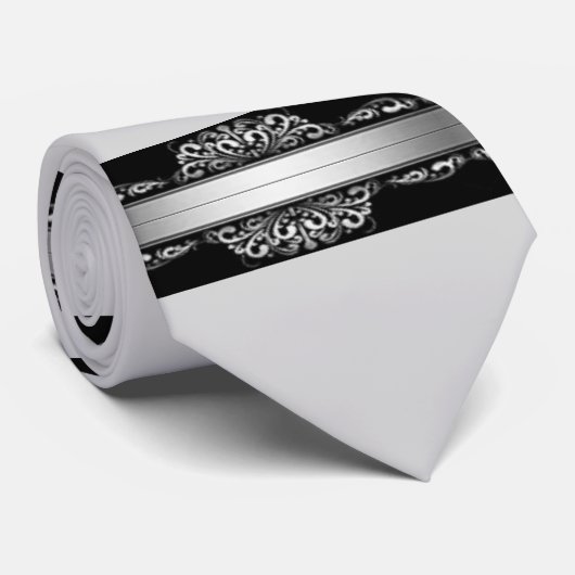 Hommes Designer Cravate Noir (Roulé)