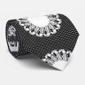 Hommes designer Cravate noir blanc (Roulé)