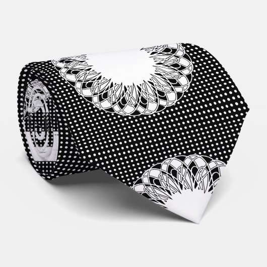 Hommes designer Cravate noir blanc (Roulé)