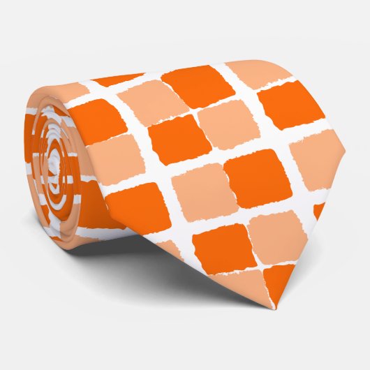 Hommes Designer Cravate Orange Carrés (Roulé)