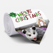 Hommes Designer Cravates Joyeux Noël Opossum (Roulé)