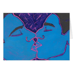 Hommes embrassant le bleu