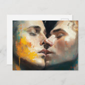 Hommes Embrasser la carte postale (Devant / Derrière)