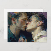 Hommes Embrasser la carte postale (Devant / Derrière)