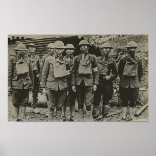 Hommes en Masque à gaz Impression WWI