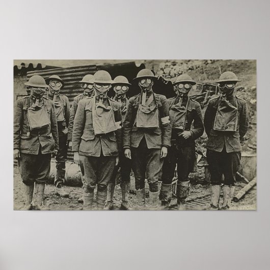 Hommes en Masque à gaz Impression WWI (Devant)