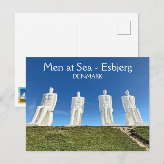 Hommes en mer Danemark Carte postale ! (Devant / Derrière)