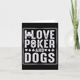 Hommes et chiens carte à jouer drôle performance d