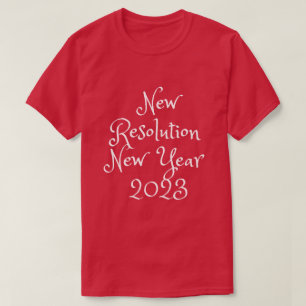 Hommes femmes rouge 2023 résolution t-shirt