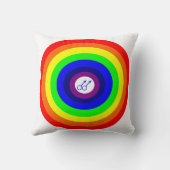 Hommes gays Coussin arc-en-ciel rond (Verso)