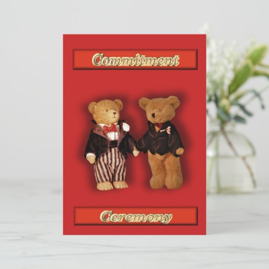 Hommes gays Faire-part de mariage. Cérémonie d'eng (Debout devant)
