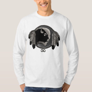 Hommes indigènes de T-shirt d'art de faune de