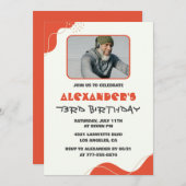 Hommes modernes 73e anniversaire invitations (Devant / Derrière)