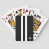 Hommes Noir et Blanc Monogramme Cartes de Jeu (dos)