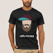 Hommes noirs de T-shirt de Curlingseb (Devant)