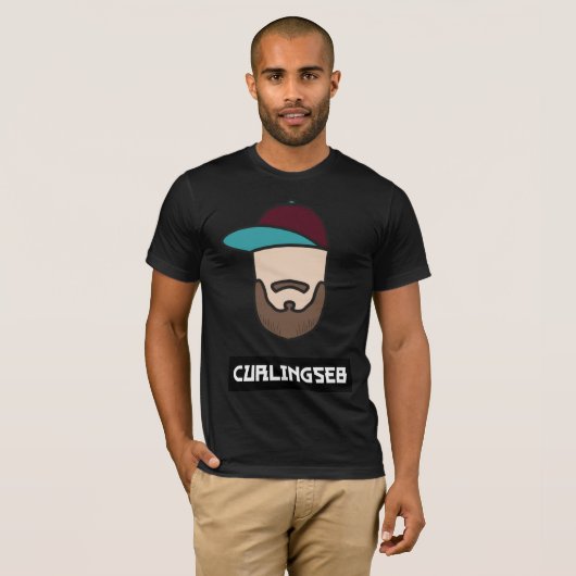 Hommes noirs de T-shirt de Curlingseb (Devant entier)