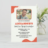 Hommes Photo 34e anniversaire invitations Modern R (Debout devant)
