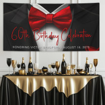 Hommes Red Black Tuxedo Anniversaire bannière de f
