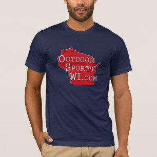 Hommes rouges de T-shirt de logo du Wisconsin de