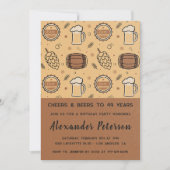 Hommes Rustic Beer 49e anniversaire invitations (Devant)