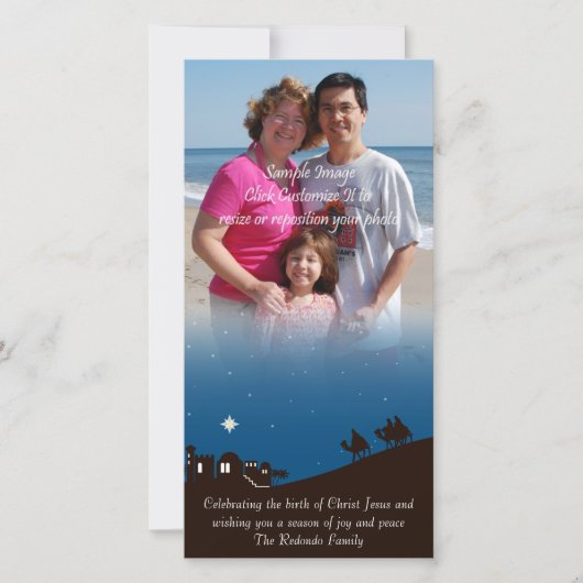 Hommes Sages Lui Demander Photo Carte Christmas (Devant)