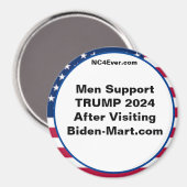 Hommes Soutien TRUMP 2024 Après Aimant Fridge (Recto/Verso)