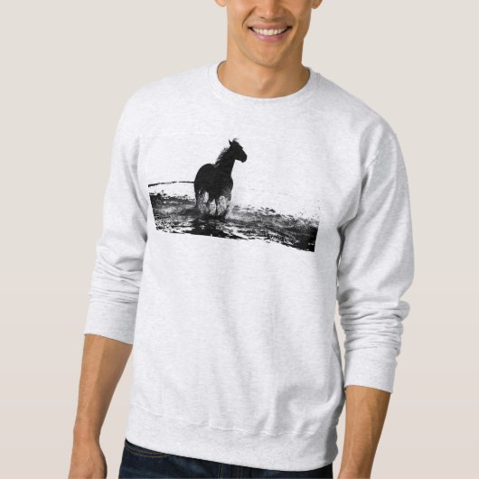 Hommes Vêtements Cendres Sweatshirt Courir Cheval  (Devant)
