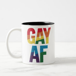 Homo AF LGBT trots homo cadeau trots maand Tweekleurige Koffiemok