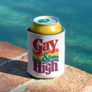 Homo en hoog retro LGBTQ trotsvlag Blikjeskoeler