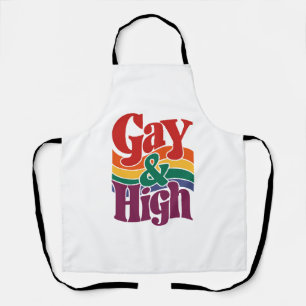 Homo en hoog retro LGBTQ trotsvlag Schort