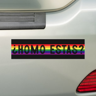 Homo estas Spaanse Mexicaanse Gay Pride LGBTQ Maan Bumpersticker