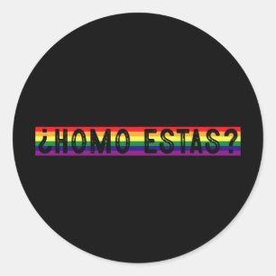 Homo estas Spaanse Mexicaanse Gay Pride LGBTQ Maan Ronde Sticker