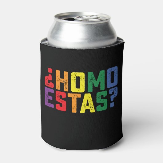 Homo estas Spaanse Mexicaanse Grappige Gay Pride L Blikjeskoeler (Blikje Voorkant)