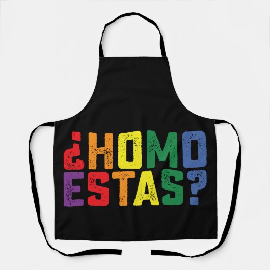 Homo estas Spaanse Mexicaanse Grappige Gay Pride L Schort (Voorkant)
